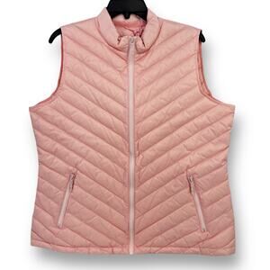J. McLaughlin Lumi Goose Down Feather Packable Vest Womens Size Medium Soft Pink